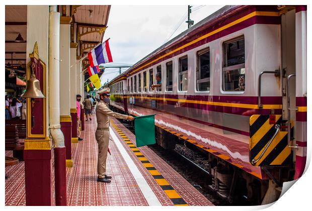 the area of a train platform in Ayutthaya Thailand Southeast Asia Print by Wilfried Strang