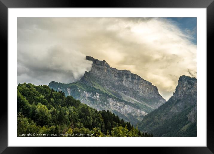 Cloudy Mountain Framed Mounted Print by Nick Hirst