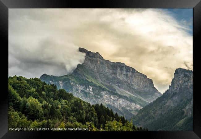 Cloudy Mountain Framed Print by Nick Hirst