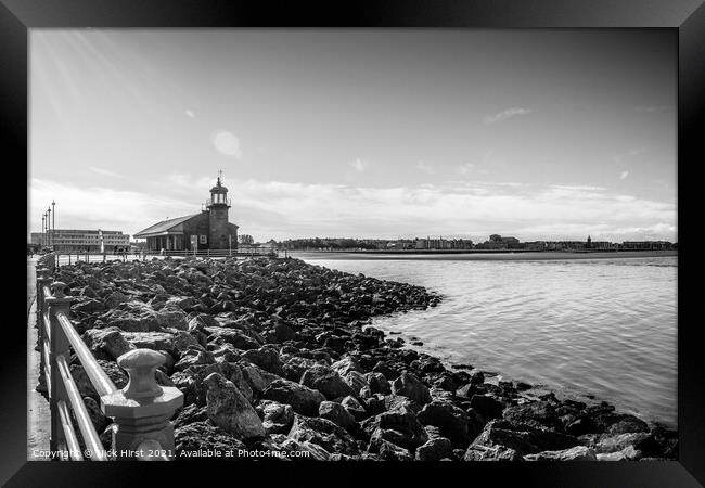 Stone Jetty Lighthouse Framed Print by Nick Hirst