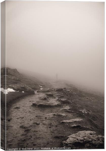 Figure in the Mist Canvas Print by Nick Hirst