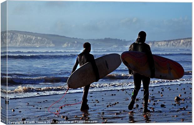 Surfing Isle of Wight Canvases & Prints Canvas Print by Keith Towers Canvases & Prints
