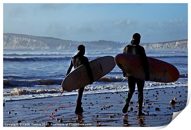 Surfing Isle of Wight Canvases & Prints Print by Keith Towers Canvases & Prints