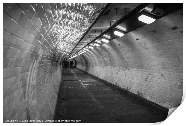 Greenwich Foot Tunnel Print by Nick Hirst