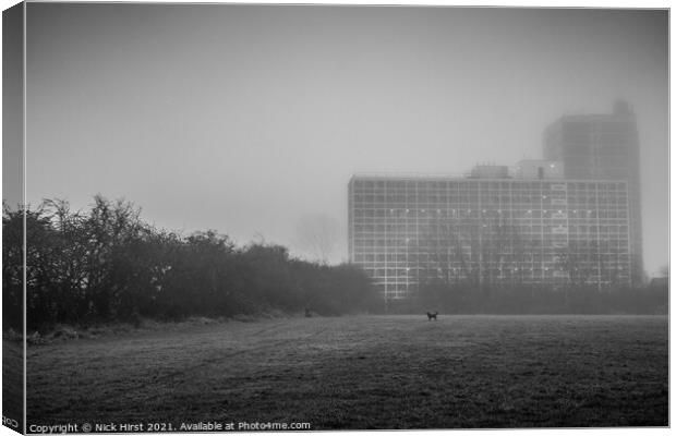 Fog covered Flats Canvas Print by Nick Hirst