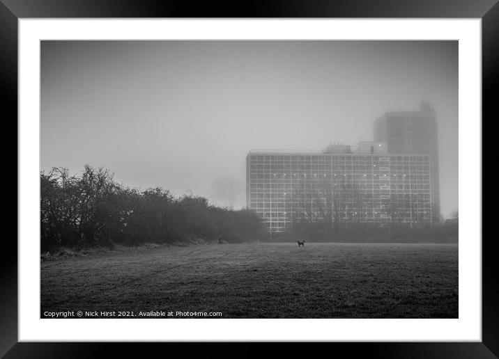 Fog covered Flats Framed Mounted Print by Nick Hirst
