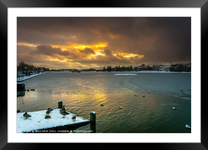 Frozen Lake Framed Mounted Print by Nick Hirst