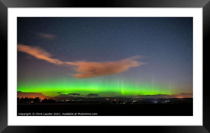 Perthshire aurora Framed Mounted Print by Chris Lauder