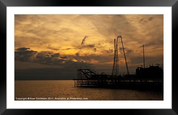 Sunset over the Pier Framed Mounted Print by Aran Smithson