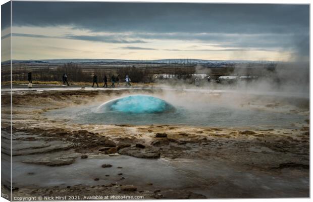 Bubbling Geyser Canvas Print by Nick Hirst