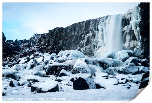 Frozen Waterfall Print by Nick Hirst