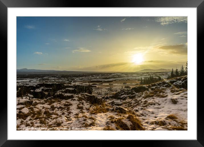 Sunny Snowscape Framed Mounted Print by Nick Hirst