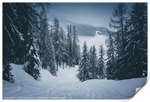 Wintry Slopes Print by Nick Hirst