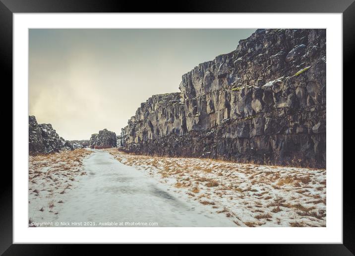 Icy Path Framed Mounted Print by Nick Hirst