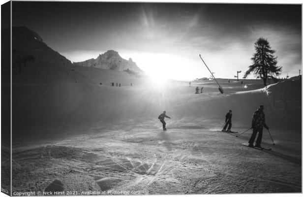 Snowboarder Silhouette Canvas Print by Nick Hirst