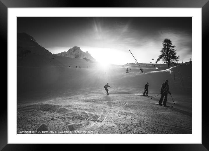 Snowboarder Silhouette Framed Mounted Print by Nick Hirst