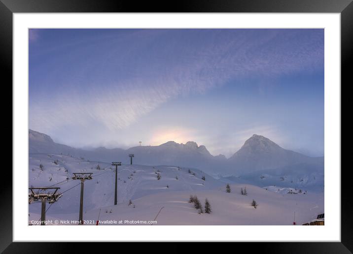 Mountain Halo Framed Mounted Print by Nick Hirst