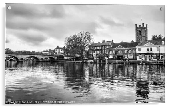 Henley on Thames in Monochrome Acrylic by Ian Lewis