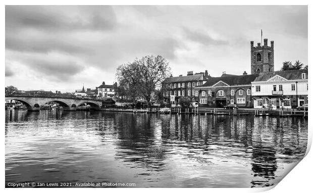 Henley on Thames in Monochrome Print by Ian Lewis