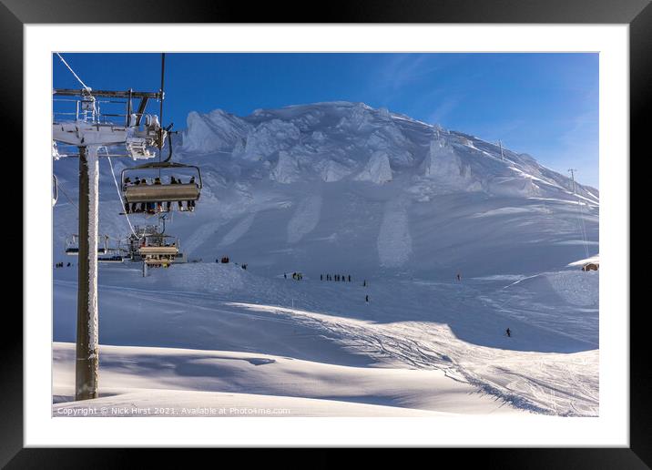 Snowy Peak Framed Mounted Print by Nick Hirst