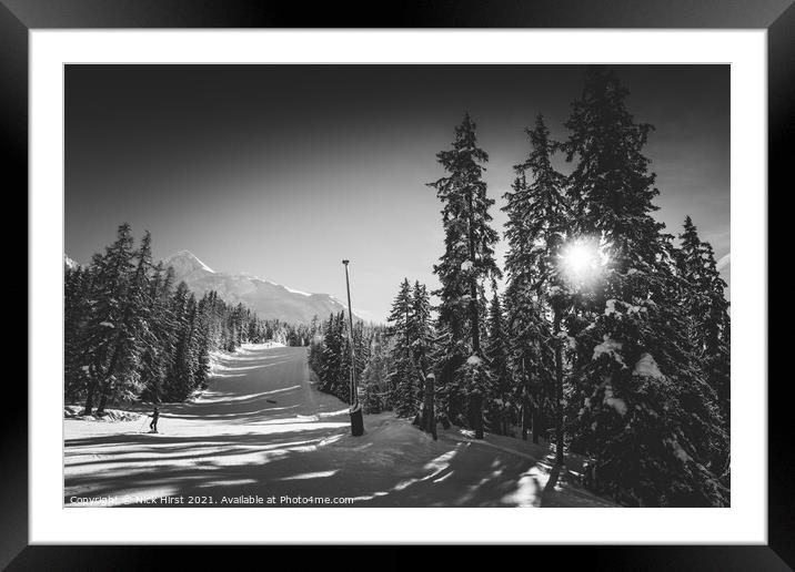Shadow Dappled Slope Framed Mounted Print by Nick Hirst
