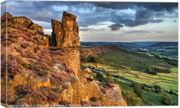 The Pinnacle Stone at sunset Canvas Print by Chris Drabble