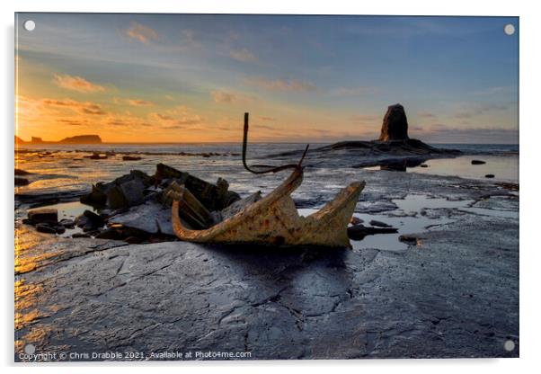 The wreck of the Admiral Von Tromp and Black Nab a Acrylic by Chris Drabble