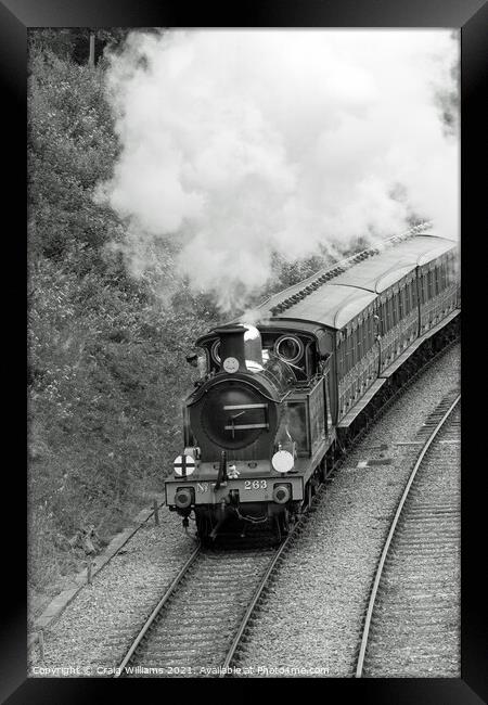 Southern H Class 4-4-0 pulling away from Horsted Keynes Station, Bluebell Railway Framed Print by Craig Williams