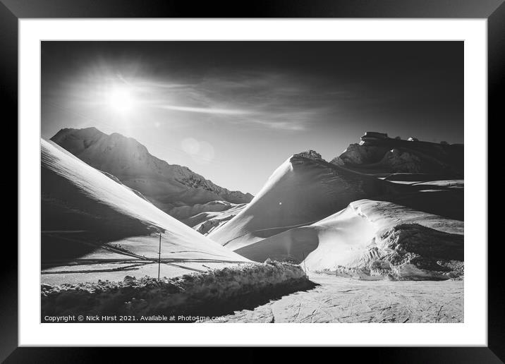 Snowy Hills Framed Mounted Print by Nick Hirst