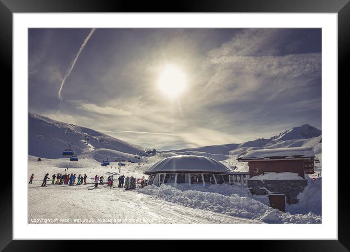 Cafe on the Slopes Framed Mounted Print by Nick Hirst