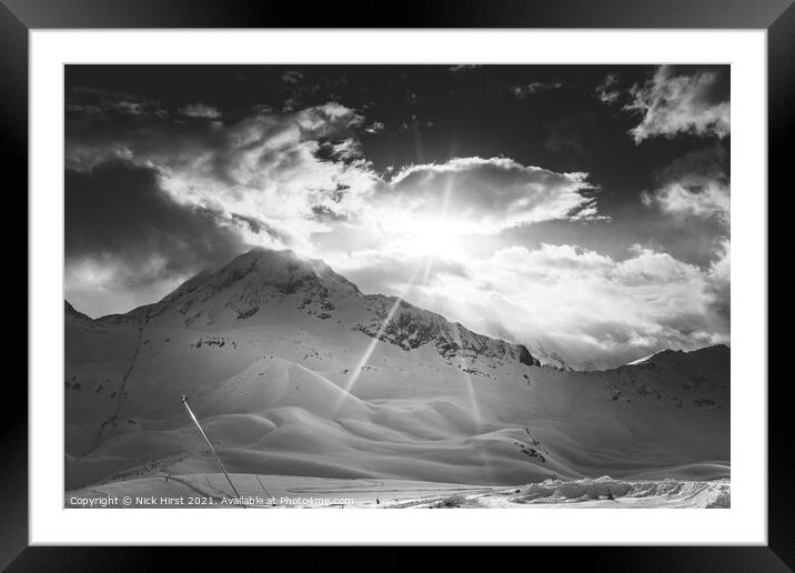 Sunlit Ski Slopes Framed Mounted Print by Nick Hirst