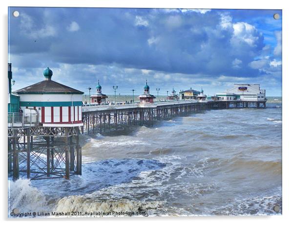 North Pier Blackpool Acrylic by Lilian Marshall