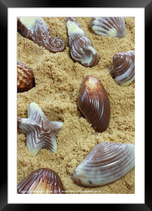 Chocolate Seashells Framed Mounted Print by Nicola Clark