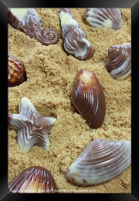Chocolate Seashells Framed Print by Nicola Clark