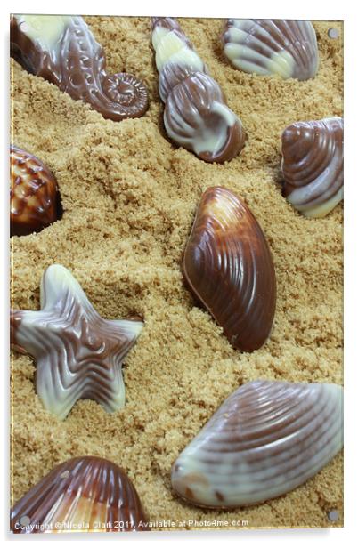 Chocolate Seashells Acrylic by Nicola Clark