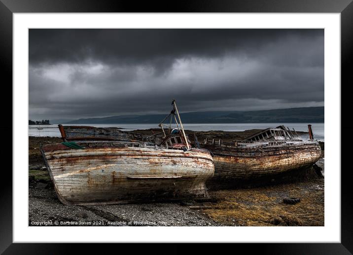 Abandoned Boats at Salen Isle of Mull Scotland Framed Mounted Print by Barbara Jones