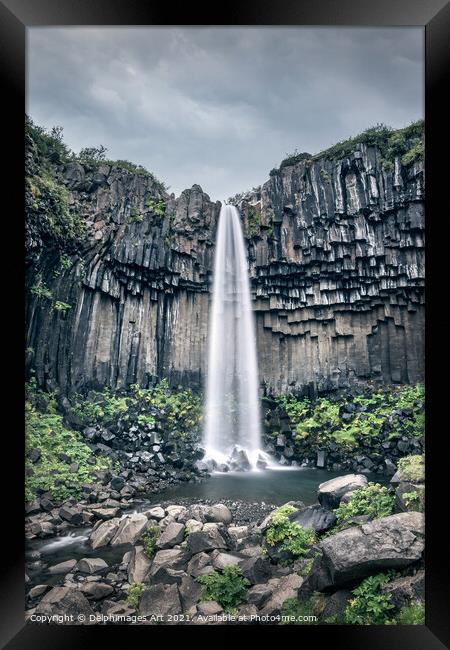Iceland. Svartifoss waterfall Skaftafell Framed Print by Delphimages Art