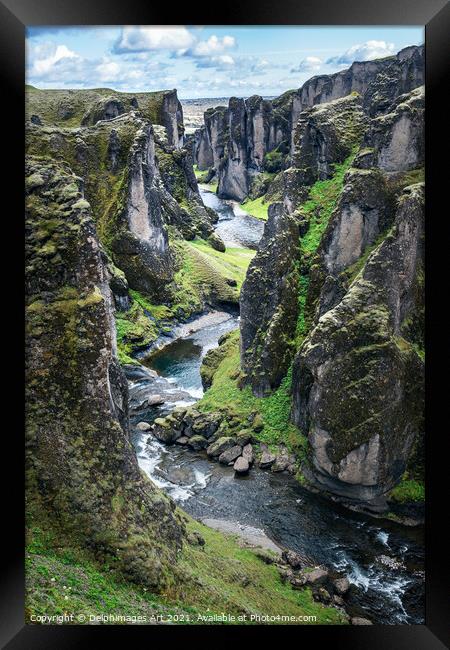 Iceland landscape. Fjadrargljufur canyon Framed Print by Delphimages Art