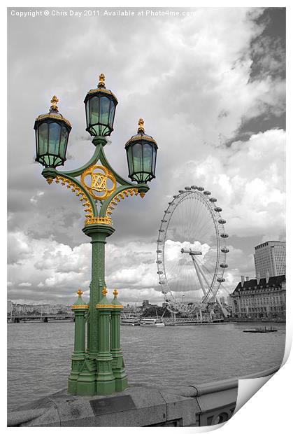 London Eye Print by Chris Day