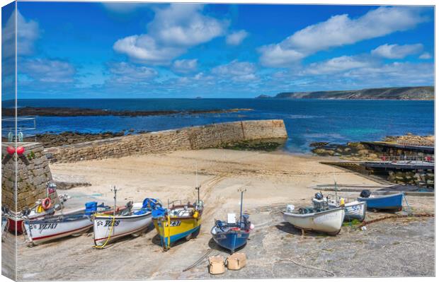 Sennen Cove Fishing Boats Canvas Print by Tracey Turner