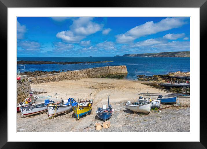 Sennen Cove Fishing Boats Framed Mounted Print by Tracey Turner
