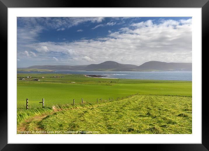 Hoy Island and Hay Fields  Orkney Isles Scotland Framed Mounted Print by Barbara Jones