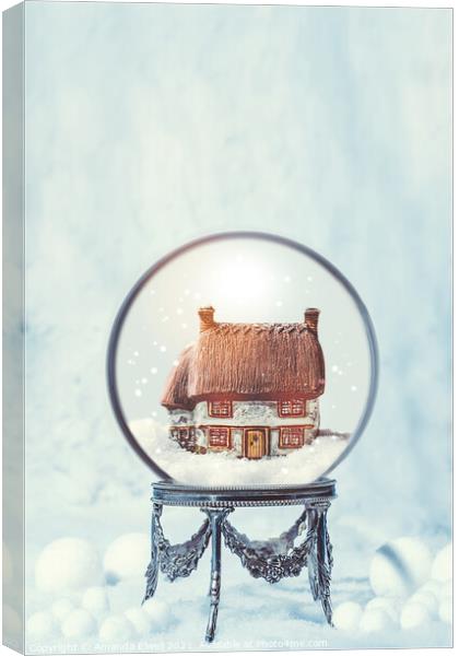 Winter Snow Globe Canvas Print by Amanda Elwell