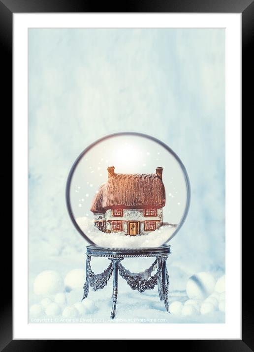 Winter Snow Globe Framed Mounted Print by Amanda Elwell