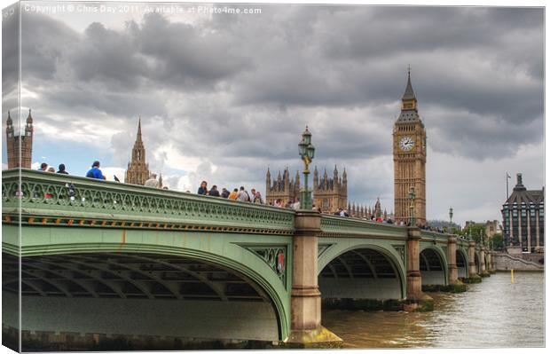 Westminster bridge Canvas Print by Chris Day