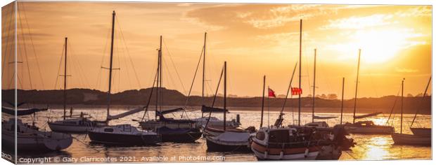 Boats in Beadnell Bay Canvas Print by Gary Clarricoates