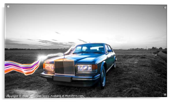 Rolls Royce Silver Shadow  Acrylic by Philip Skourides