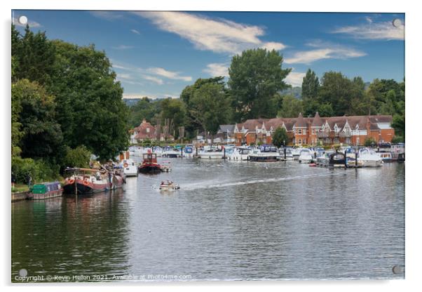 Bourne End marina, River Thames Acrylic by Kevin Hellon
