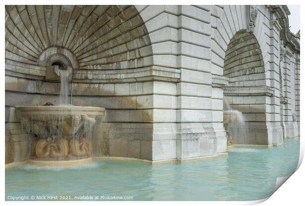 Flowing fountains Print by Nick Hirst