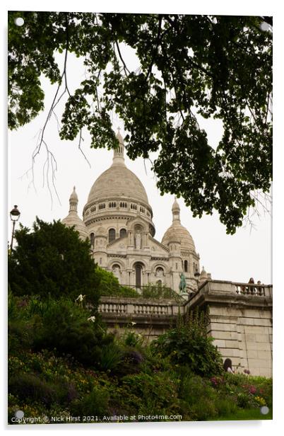 Sacre-Coeur Basilica behind the Trees Acrylic by Nick Hirst